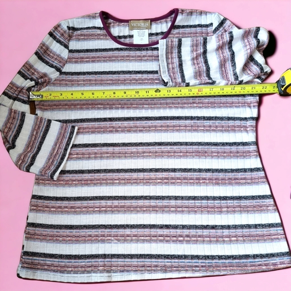 3/$40 Sale! Victoria Rainbow Sparkly Striped Top - Picture 5 of 7